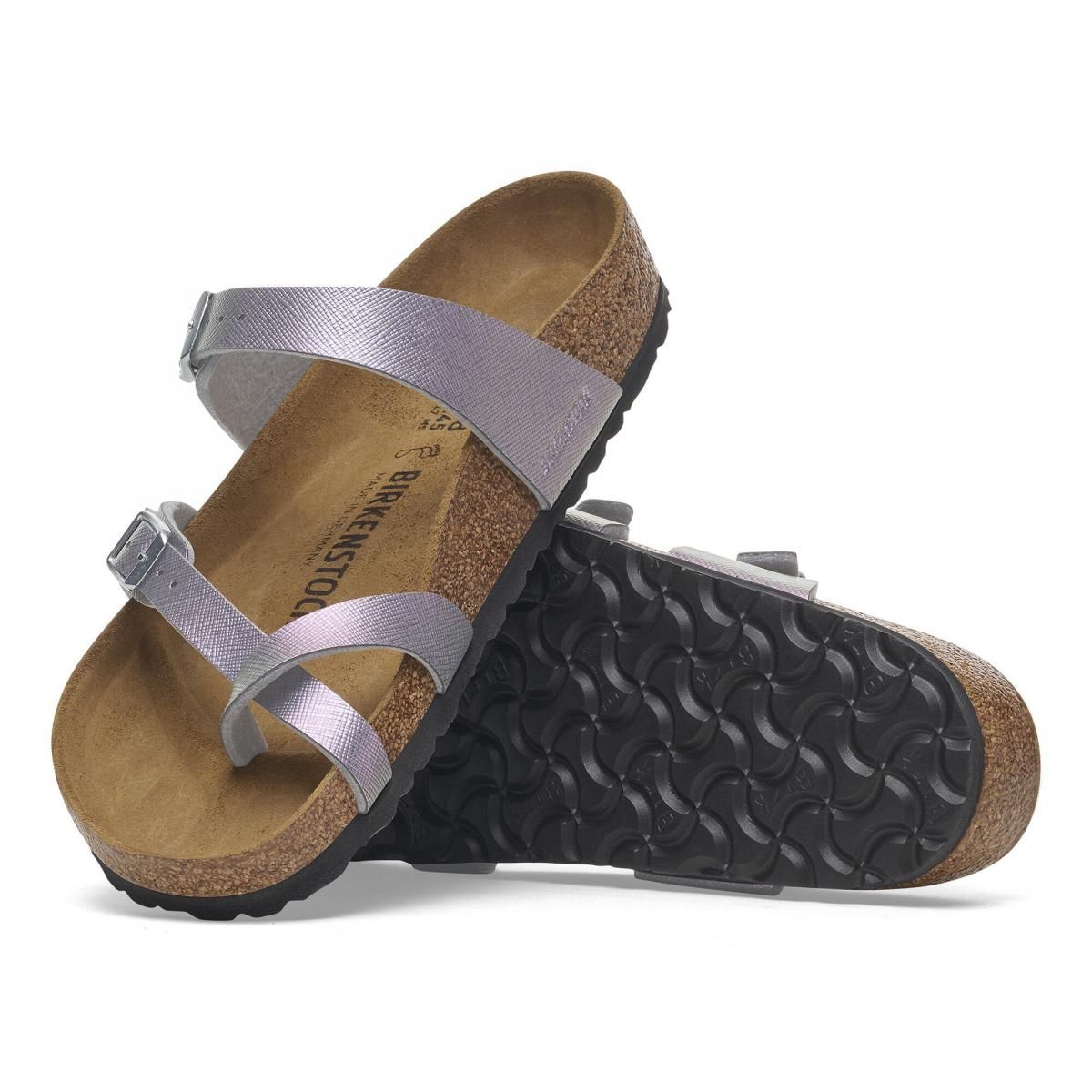 버켄스탁 아이코닉 스트랩 샌들 Mayari BirkoFlor 엠보싱 1029285/1029320 SAFFIANO IRIDESCENT VIOLA - 상세 이미지 5