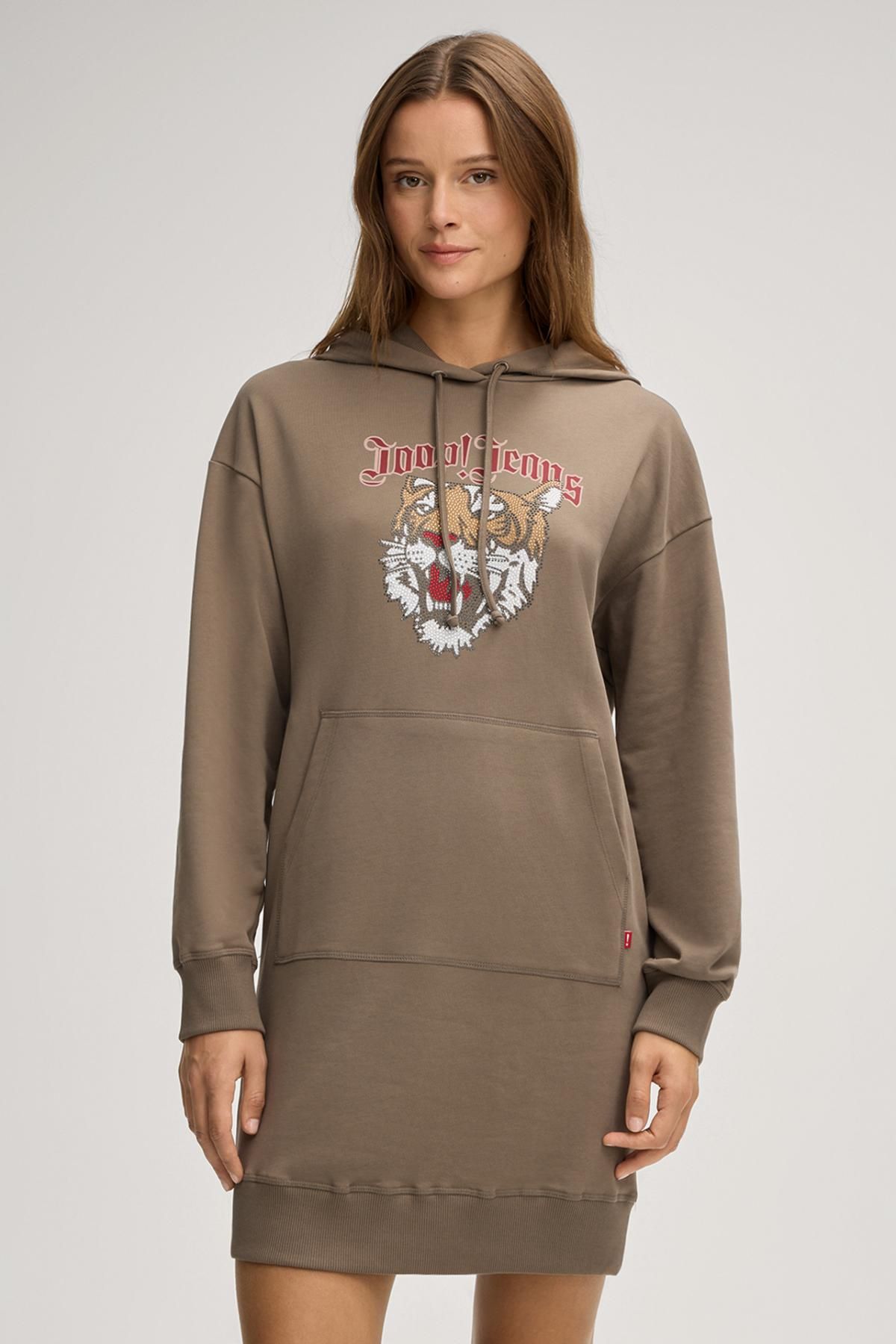 윱 프린트 카키 후드 스웨트 원피스 30048552-10019324-305 ONE COLOR - 상세 이미지 2