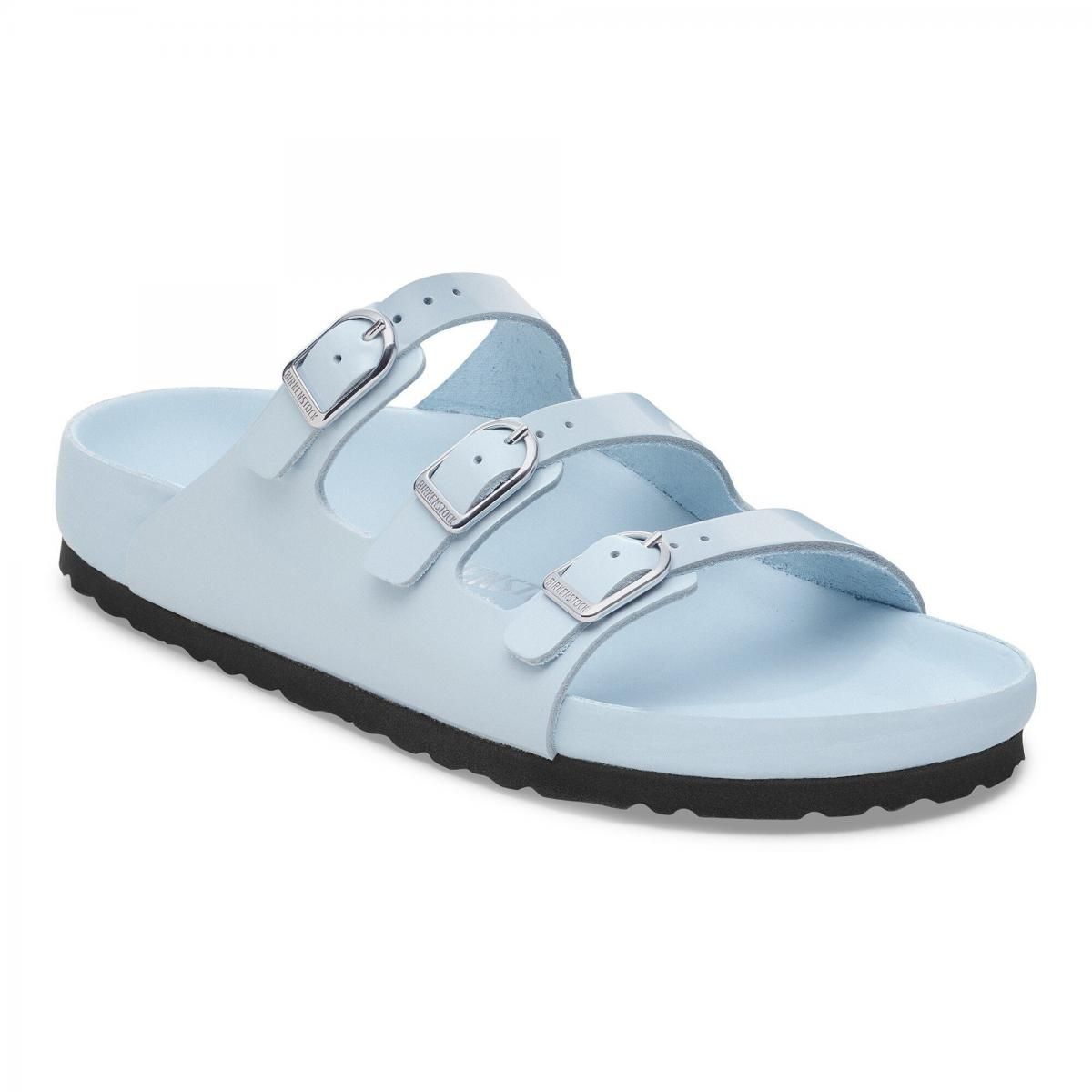버켄스탁 컴포트 내추럴레더 에나멜 스트랩 샌들 1030858/1030950 BABY BLUE HIGH SHINE - 상세 이미지 2