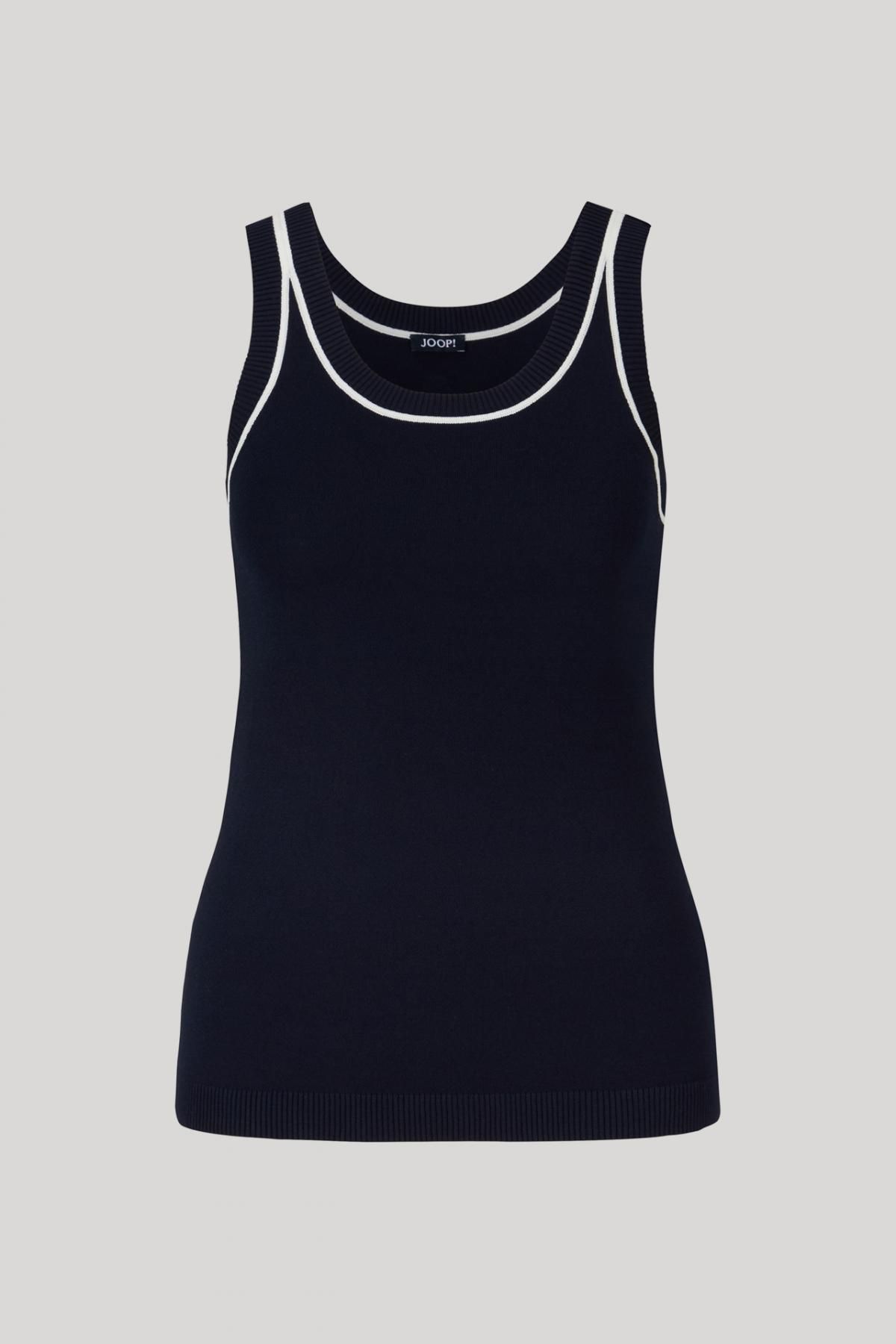 윱 스트럭처드 니트 민소매 네이비 탑 30046134-10019181-405 NAVY - 상품 이미지