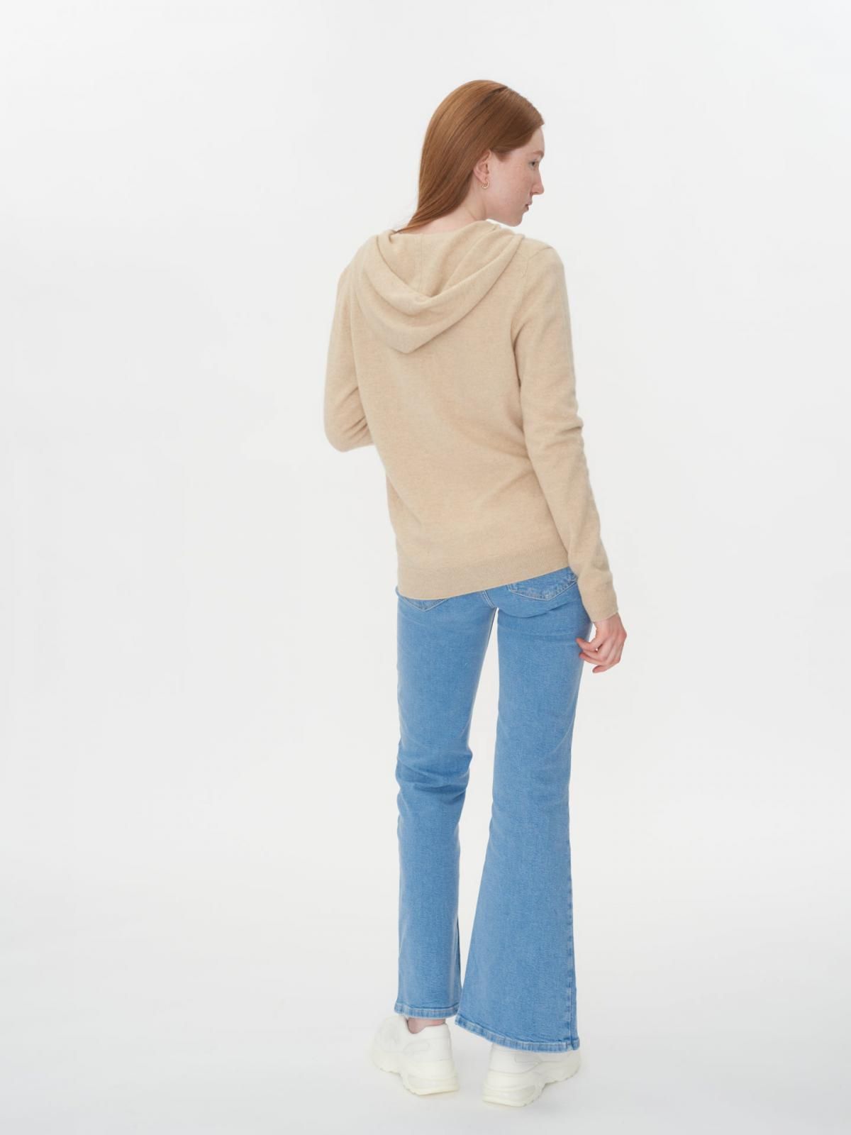 고비캐시미어 프리미엄 내추럴 캐시미어 집업 후드티 KW120379-0002S0000-002E BEIGE - 상세 이미지 4