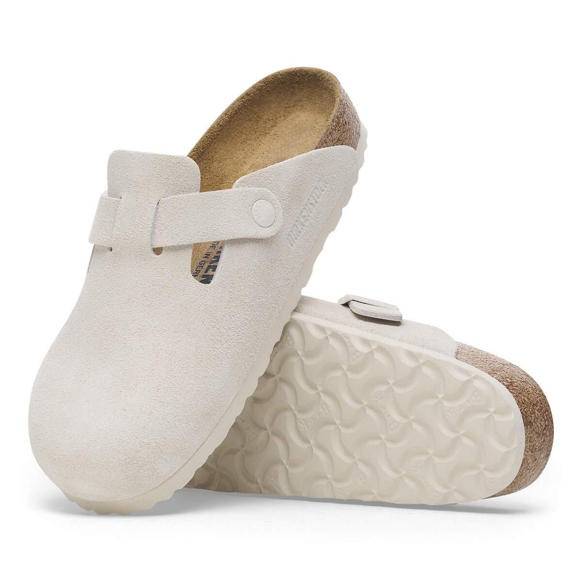 버켄스탁 보스턴 스웨이드 레더 베이직 슬리퍼 1024731/1024740 ANTIQUE WHITE - 상세 이미지 5