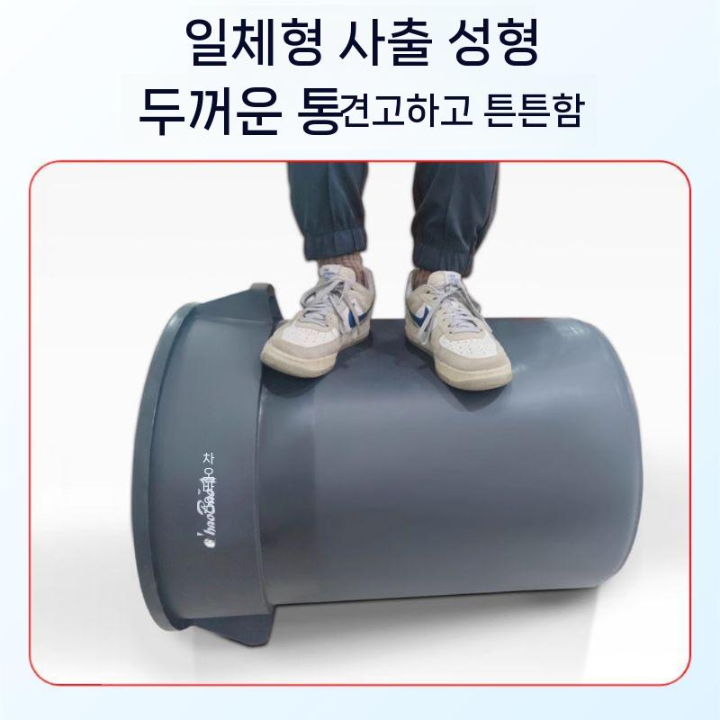 화장실 바퀴 야외 카페 휴지통 120L 원통형 분리수거함 쓰레기통 76L 초보 원형 블랙/그레이 - 상세 이미지 3