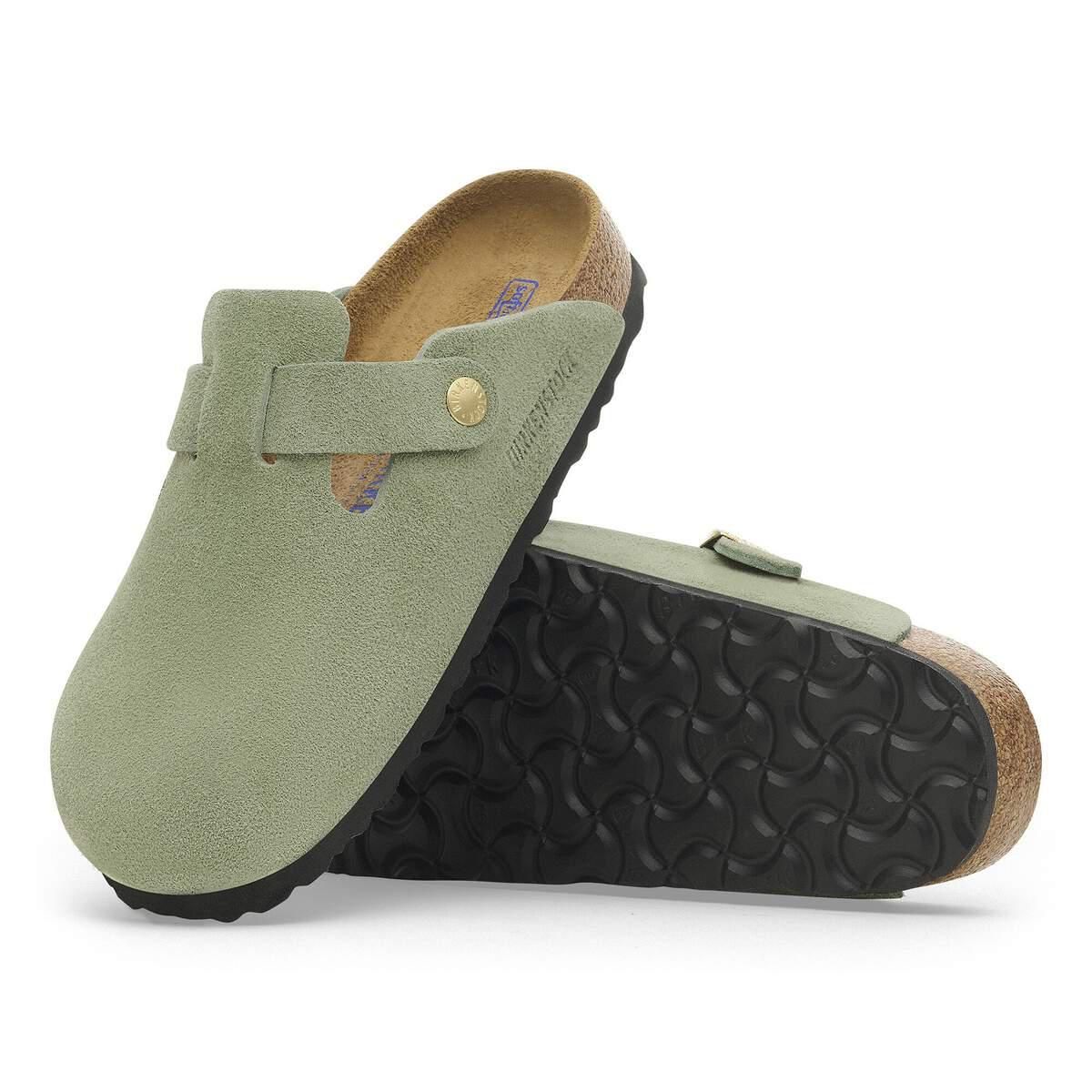 버켄스탁 보스턴 소프트 풋베드 스웨이드 레더 클로그 1027950/1027934 GREEN TEA - 상세 이미지 5