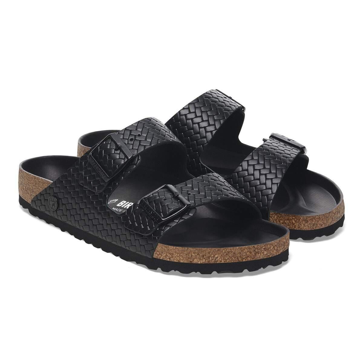 버켄스탁 아리조나 리벳 로고 내추럴레더 버클 샌들 1029133/1029175 WOVEN EMBOSSED BLACK - 상세 이미지 4