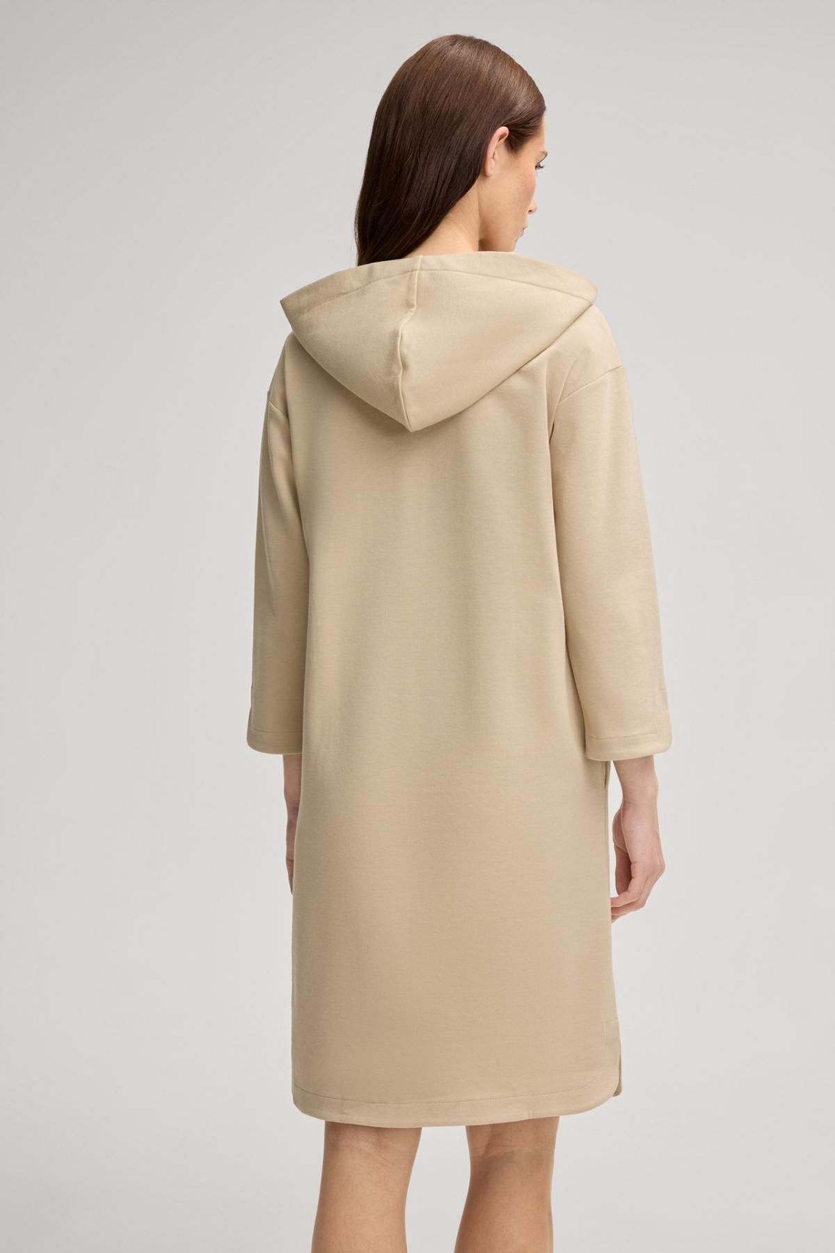 윱 캐주얼 베이지 코튼믹스 후드 미디 원피스 30047772-10007096-231 BEIGE - 상세 이미지 4