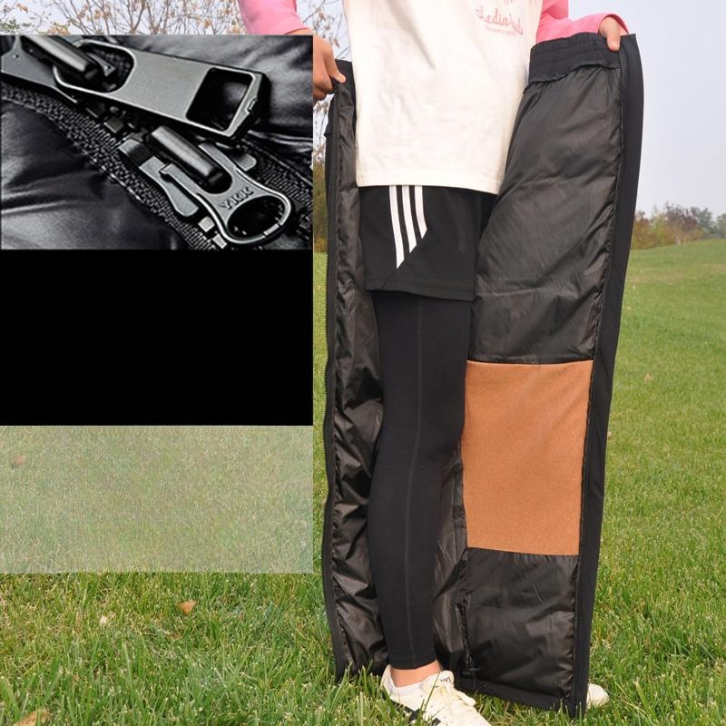 남여공용 겨울작업복바지 지퍼 퀵 릴리스 스포츠 오토바이 라이딩 탈부착 여성용 측면 오픈 블랙 경량 얇은 155 S - 상품 이미지