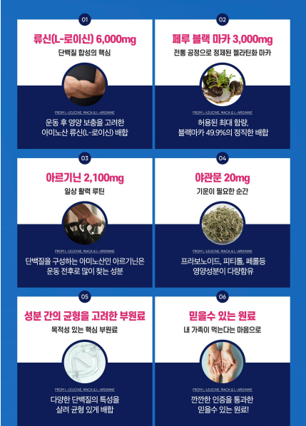 블랙마카 아르기닌 류신 마카 야관문 남성 활력 1+1개 이미지 7