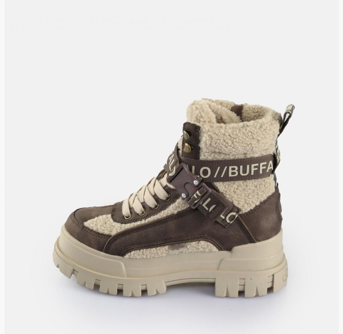 버팔로 테크니컬 플랫폼 웜 퍼 앵클부츠 02377191 BRAUN/BEIGE - 상품 이미지