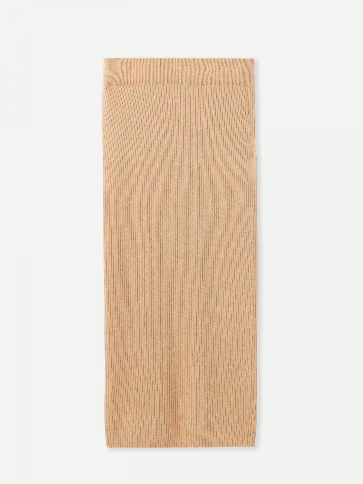 고비캐시미어 캐시미어 테크니컬 미디 스커트 KW160967-0002S0000-003E BEIGE - 메인 이미지