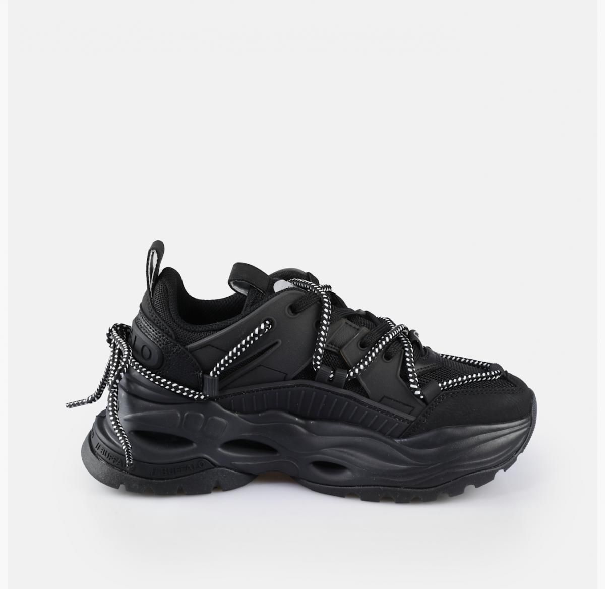 버팔로 청키 플랫폼 블랙 스니커즈 Triplet Lace BS 02278001 SCHWARZ - 상세 이미지 5