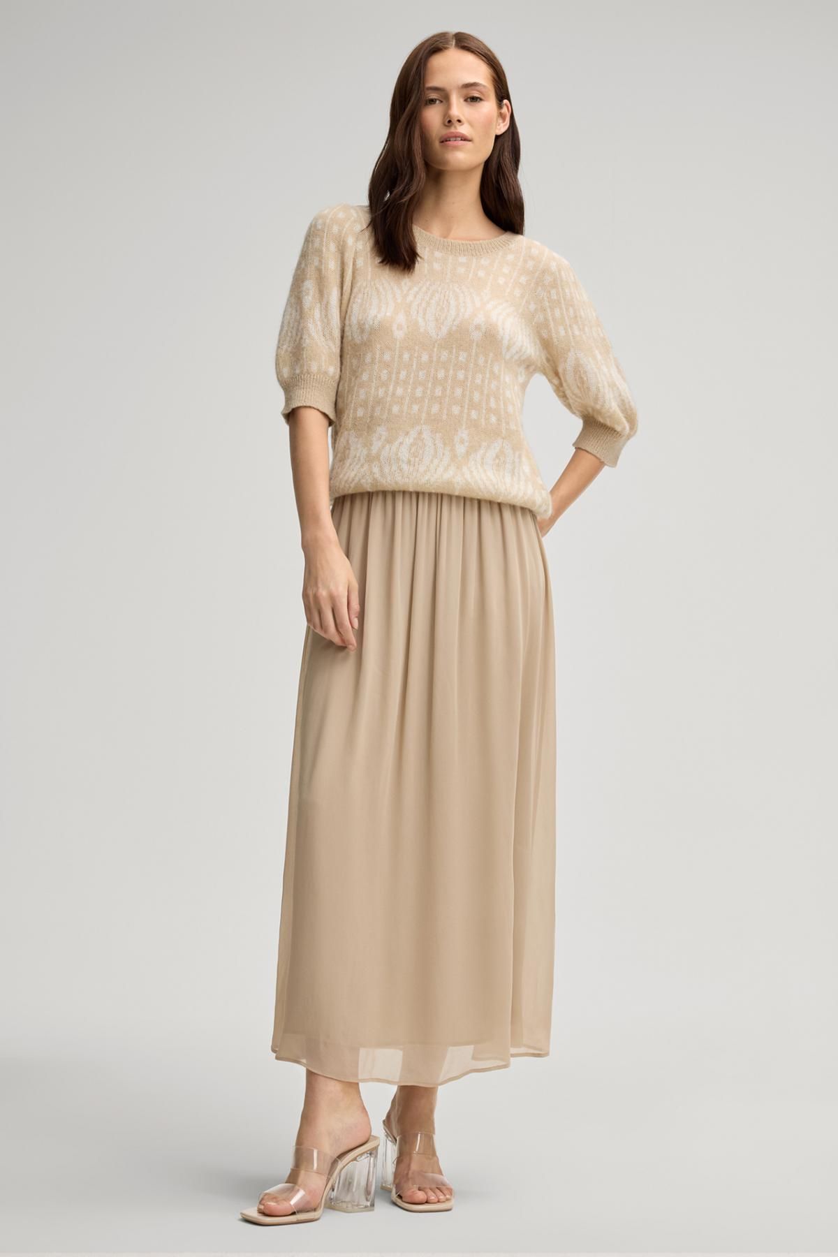 윱 플루이드 크레이프 미디 스커트 베이지 30047649-10019834-231 BEIGE - 상세 이미지 3