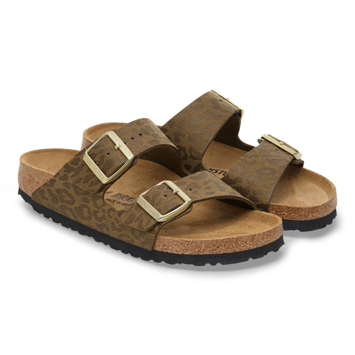 버켄스탁 레오파드 패턴 컴포트 슬라이드 샌들 Arizona BS Synthetik 1030594/1030586 LEO KHAKI - 상세 이미지 5
