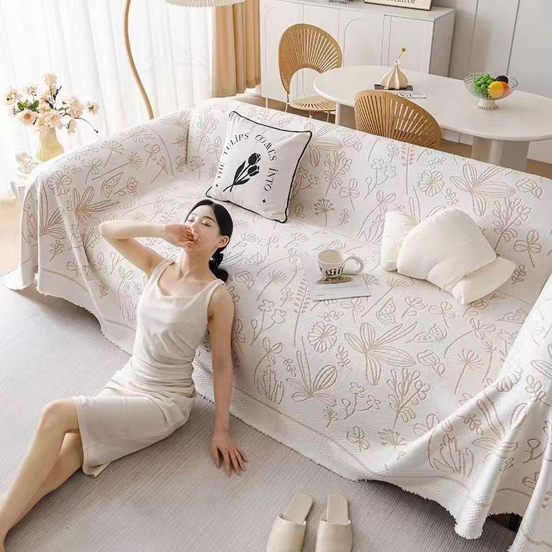 쇼파패드6인용 매트 사계절 덮개 쇼파커버 넓은 깔개 화이트 180x130cm - 상세 이미지 3