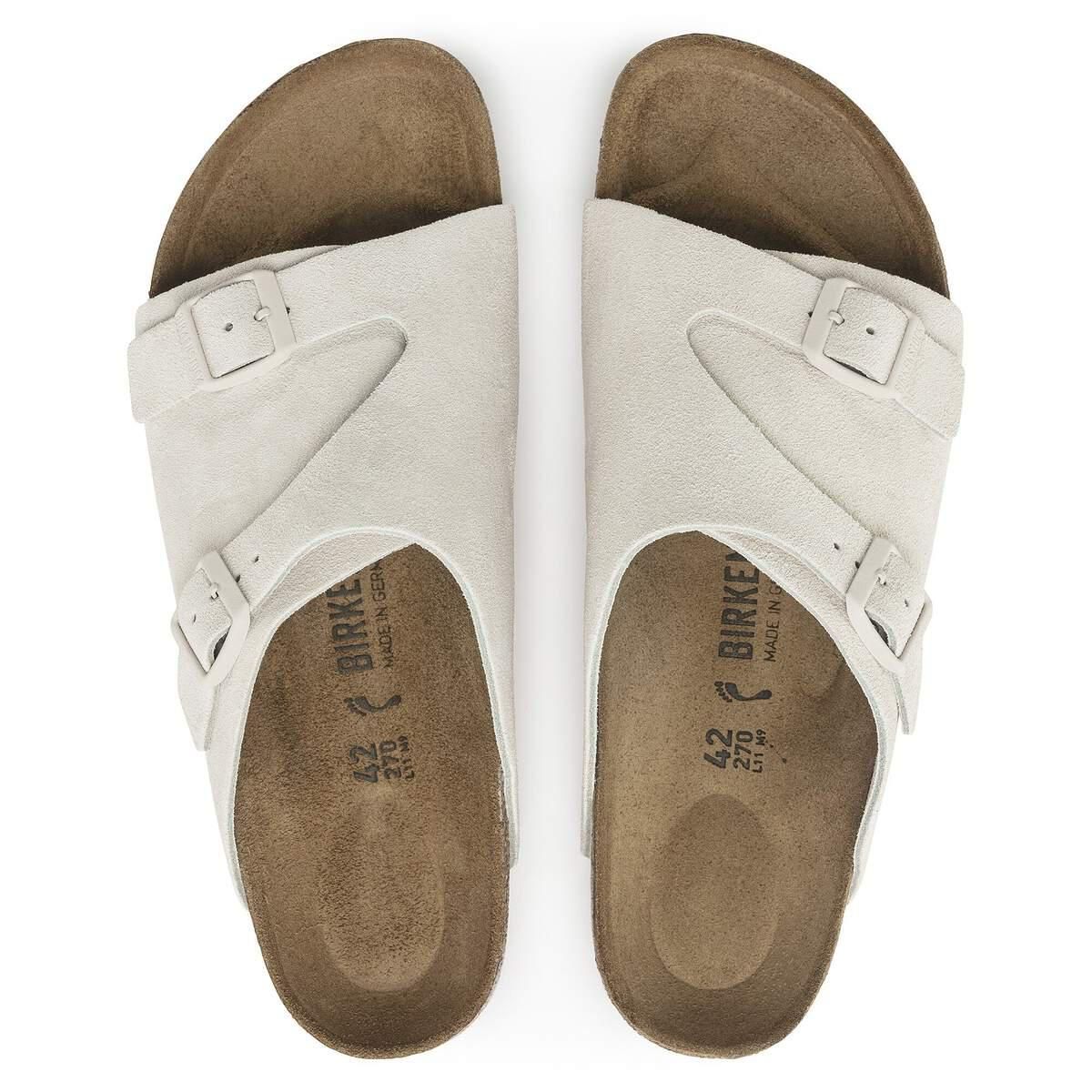 버켄스탁 취리히 스웨이드 레더 스트랩 샌들 1025028/1025008 ANTIQUE WHITE - 상세 이미지 3