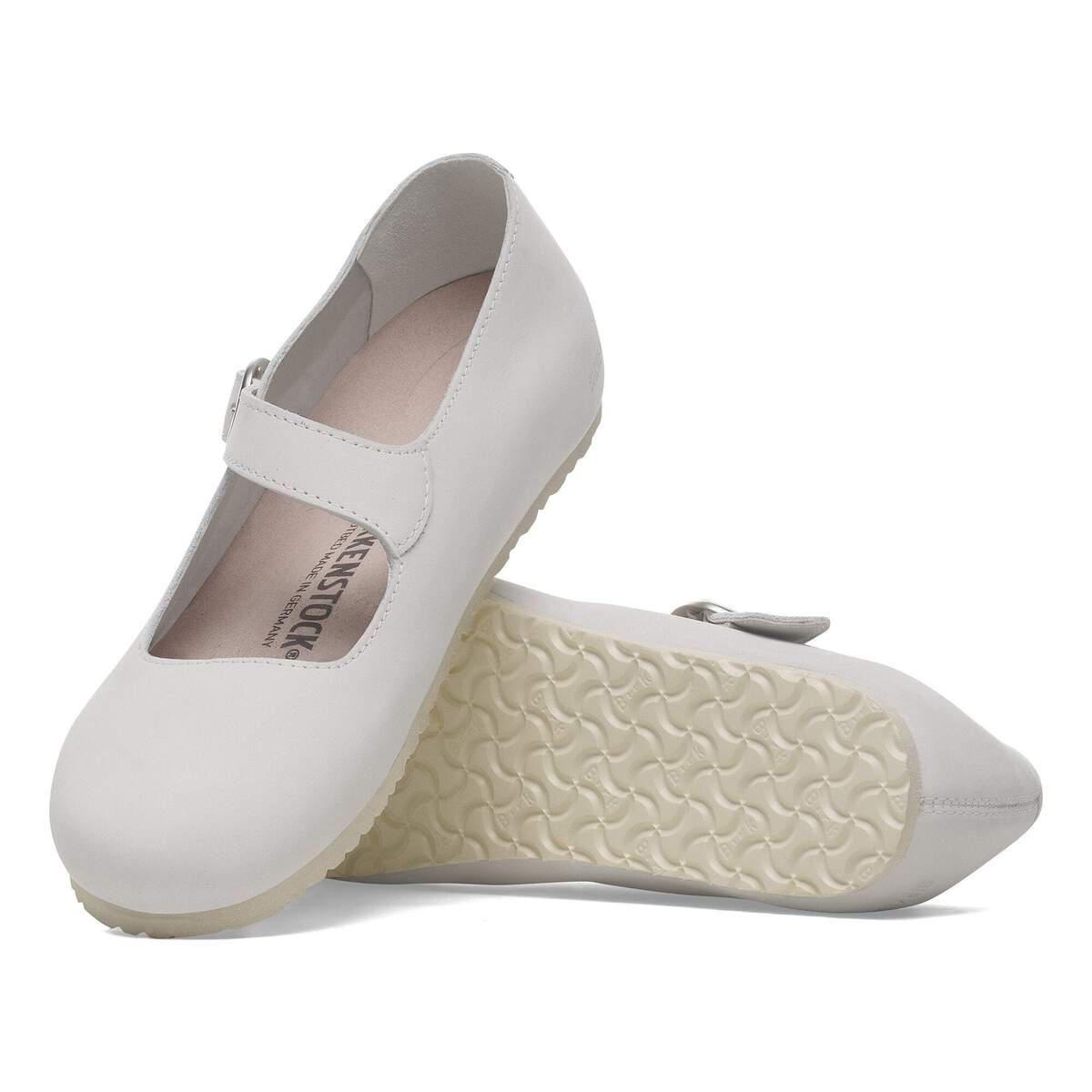 버켄스탁 누벅레더 메리제인 스트랩 버클 화이트 발레리나 플랫 1029772 ANTIQUE WHITE - 상세 이미지 5