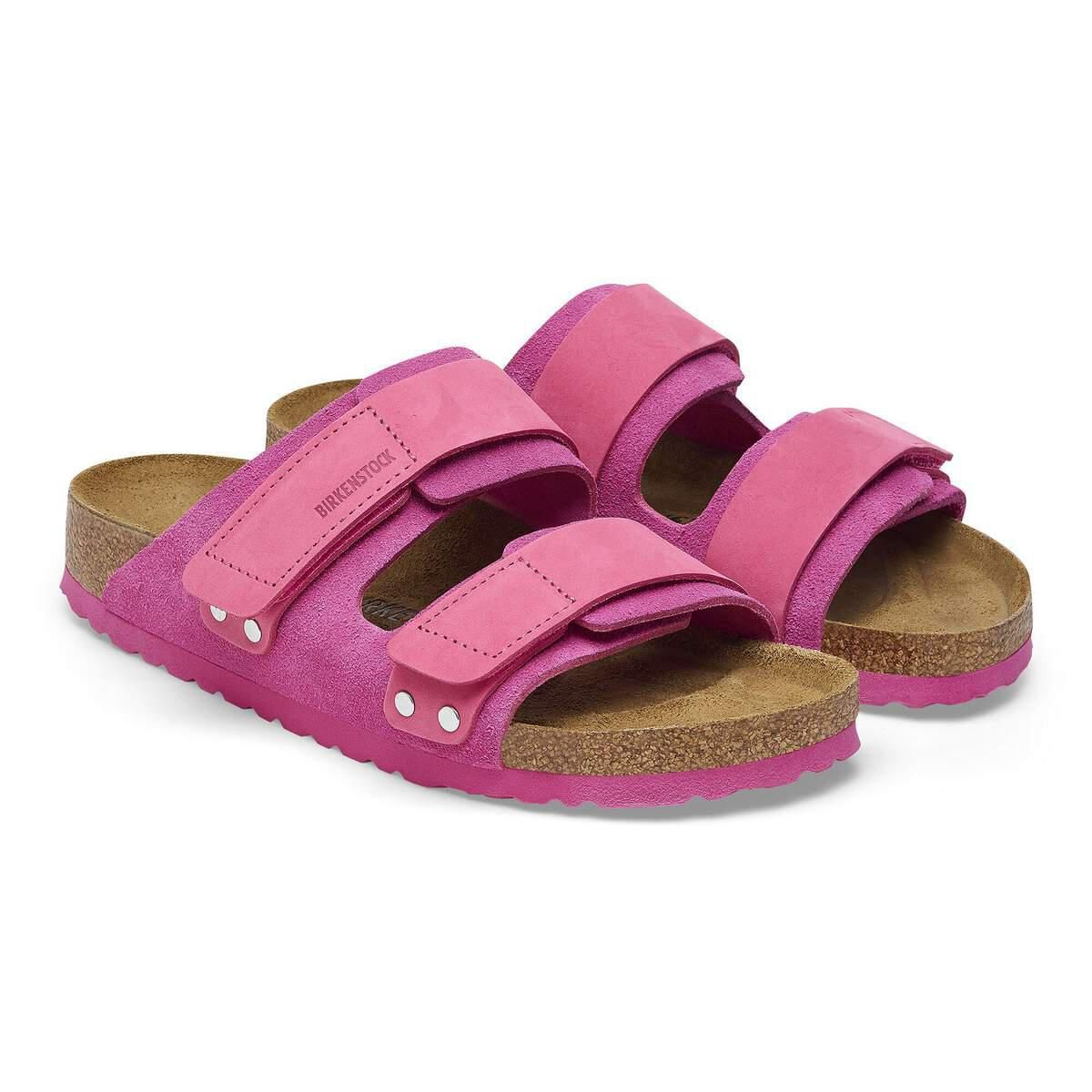 버켄스탁 벨크로 스트랩 누벅 스웨이드 핑크 샌들 1026552/1026497 FUCHSIA TULIP - 상세 이미지 4