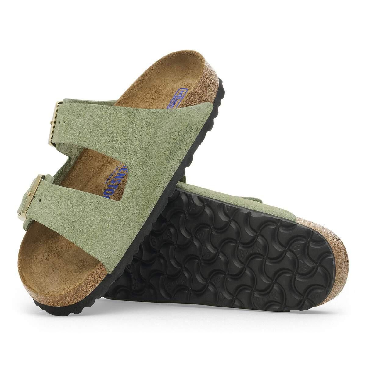 버켄스탁 아리조나 소프트 풋베드 스웨이드 레더 샌들 1027933/1027962 GREEN TEA - 상세 이미지 5