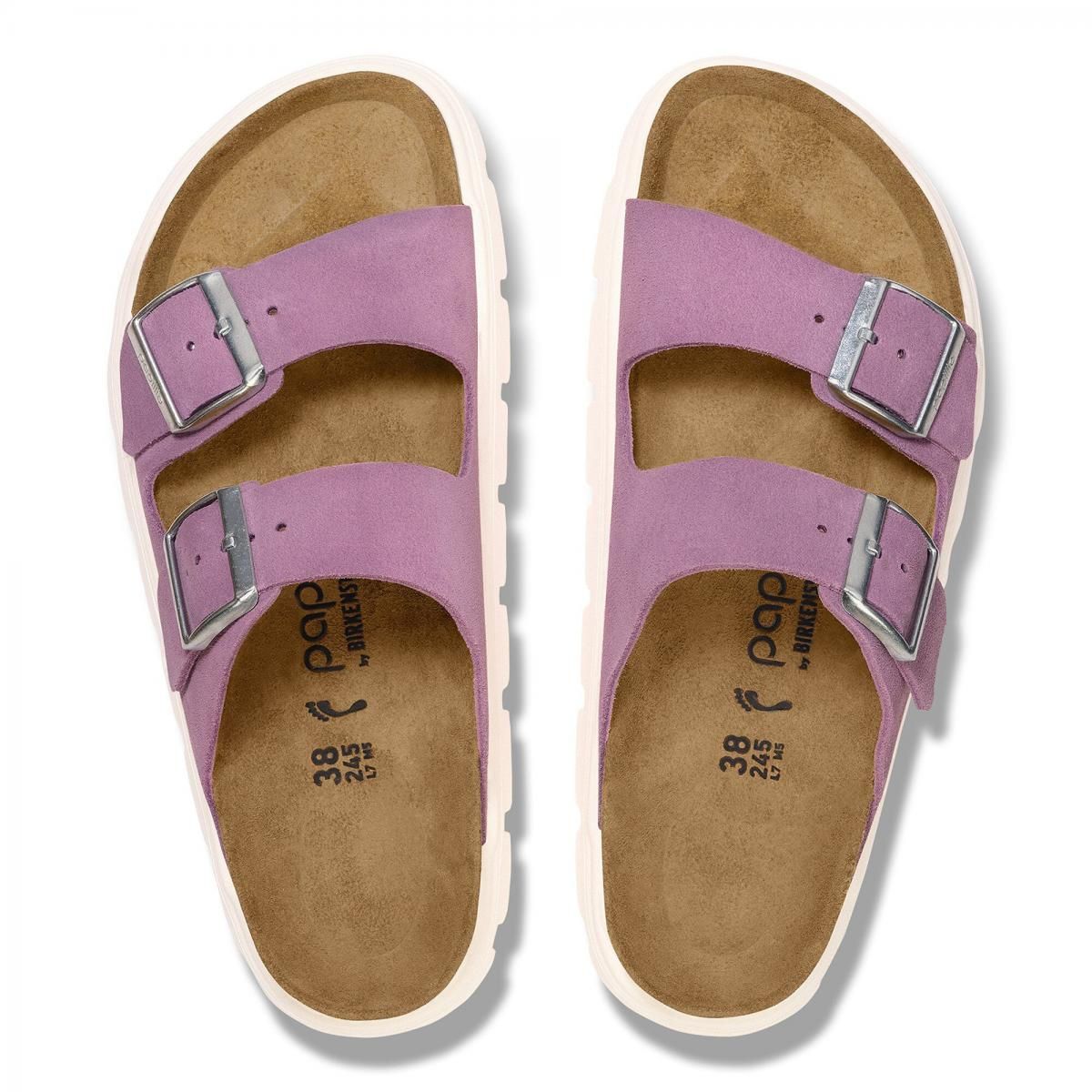 파필리오 플랫폼 벨벳 스트랩 샌들 Arizona Platform Suede Leather 1030582 MAUVE - 상세 이미지 4