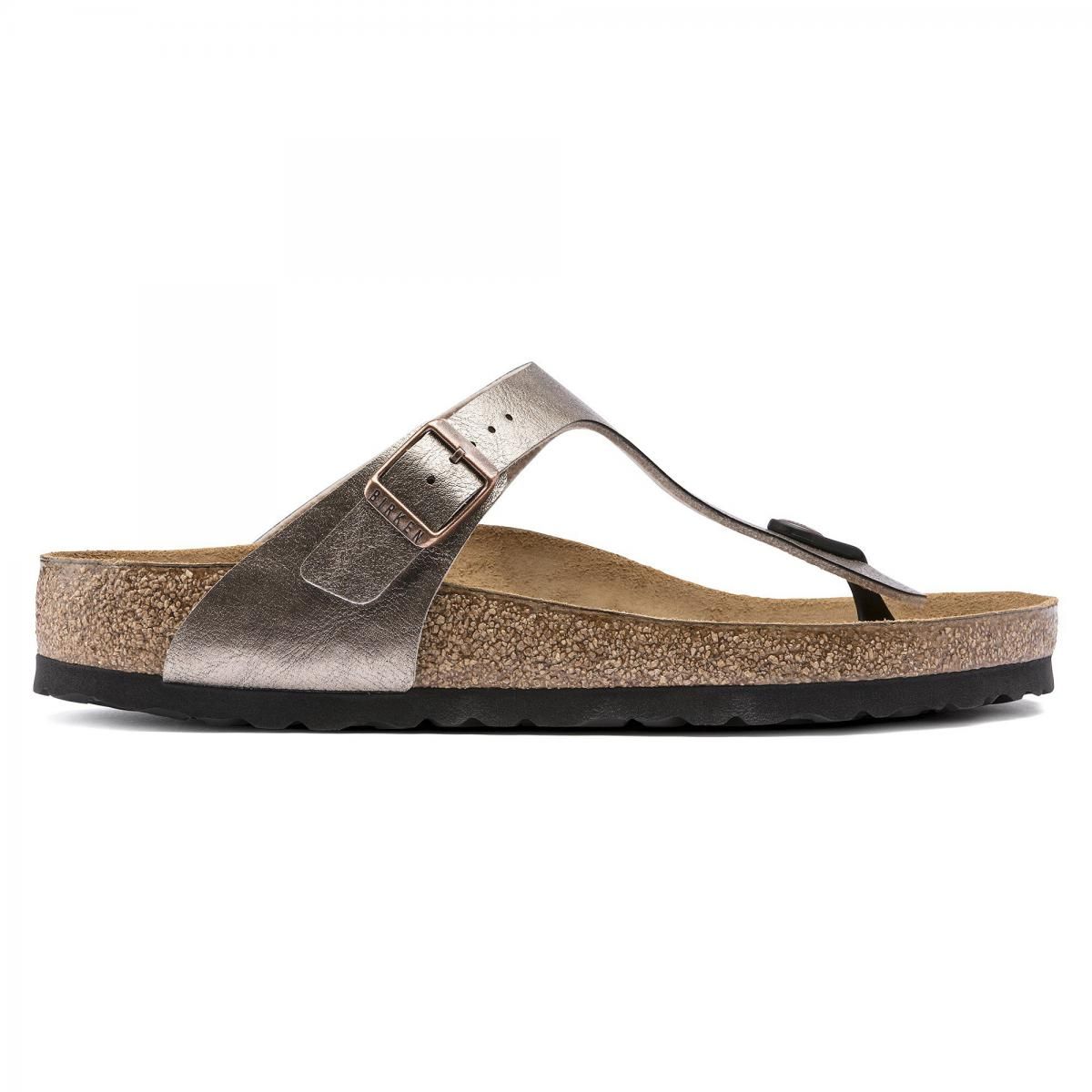 버켄스탁 메탈릭 스트랩 토우포스트 샌들 Gizeh BirkoFlor 1016144/1016145 GRACEFUL TAUPE - 상품 이미지