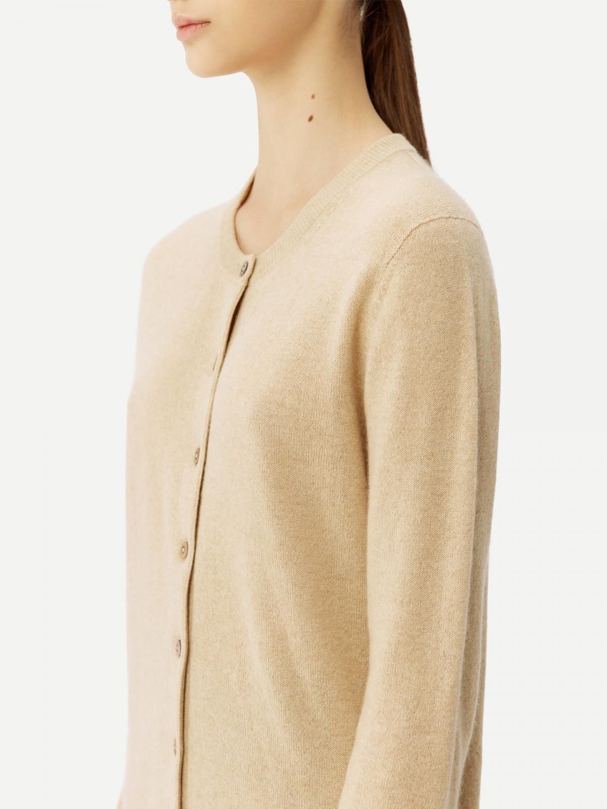 고비캐시미어 프리미엄 캐시미어 라운드넥 니트 가디건 KW021011-0002T0000-002E BEIGE - 상세 이미지 5