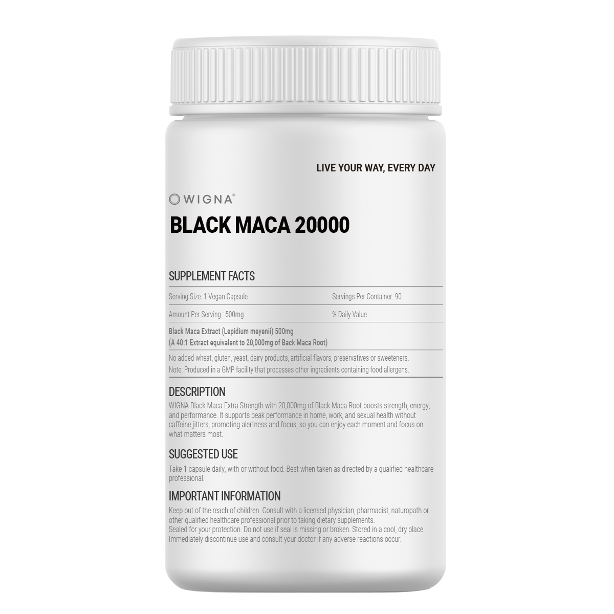 위그나 호주산 블랙마카 20000 500mg x 90캡슐 - 상세 이미지 2