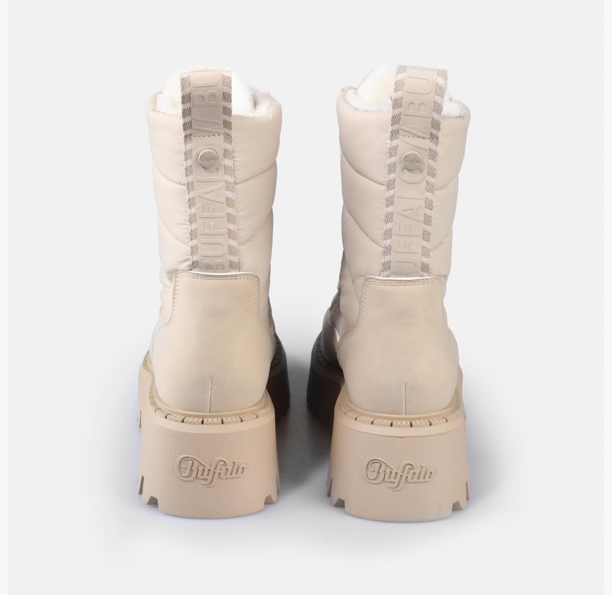 버팔로 프리미엄 퀼팅 플랫폼 레이스업 앵클부츠 02475168 BEIGE - 상세 이미지 4