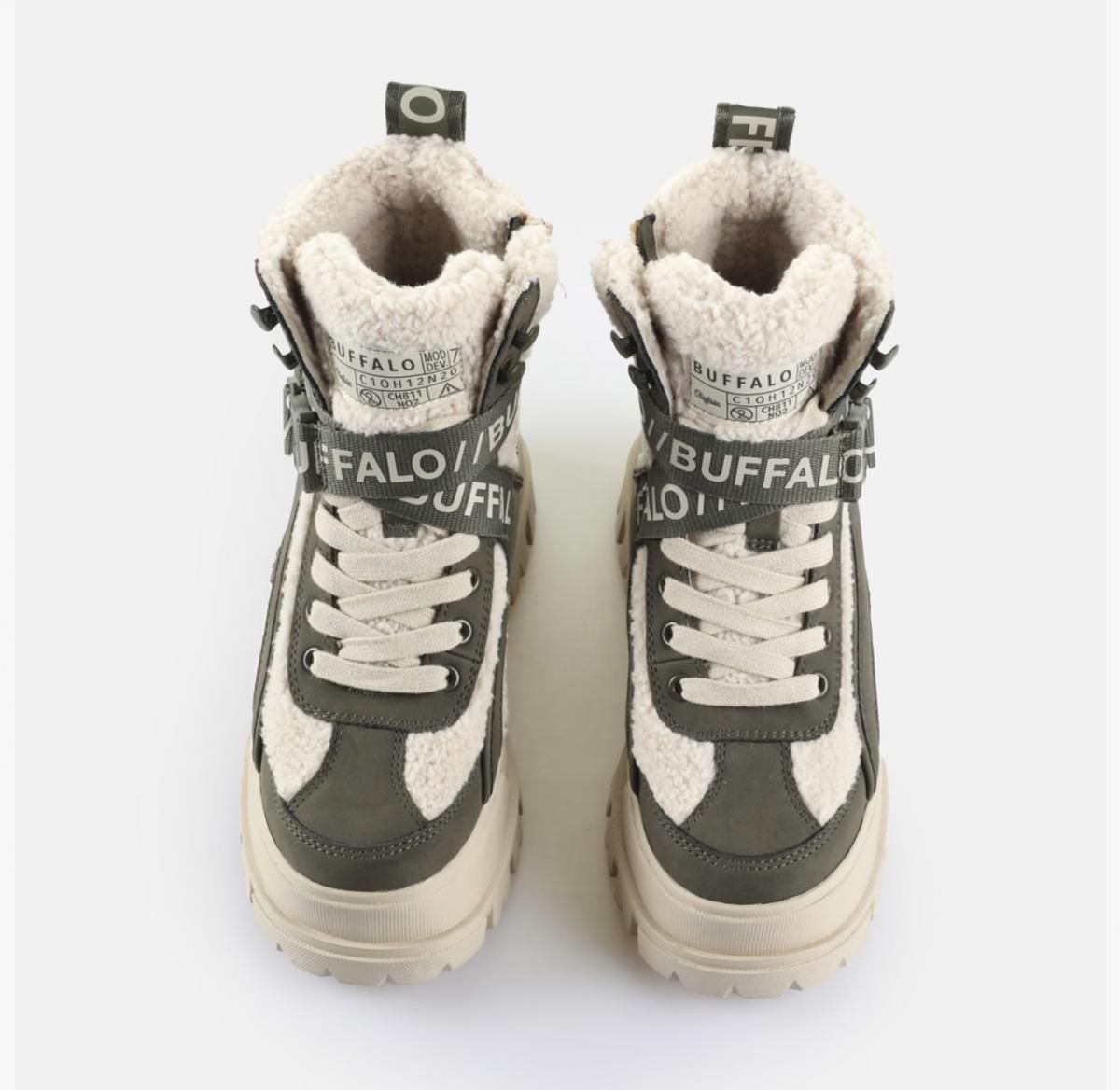 버팔로 테크니컬 웜 카키 퍼 앵클부츠 02332086 BEIGE - 상세 이미지 2