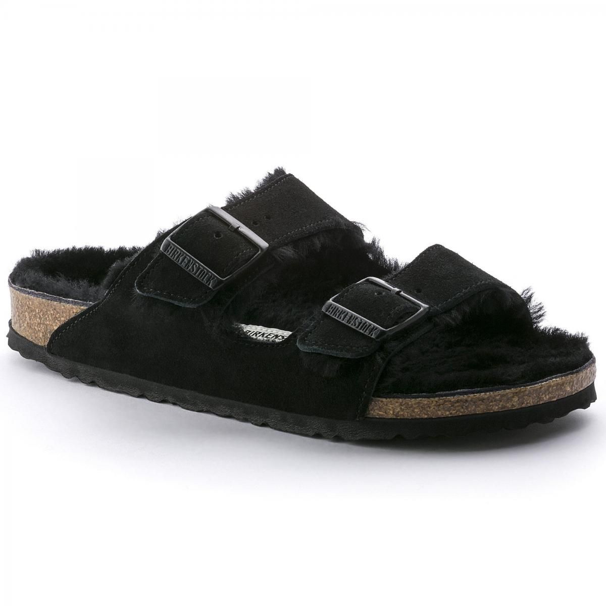 버켄스탁 프리미엄 무톤 퍼 슬라이드 샌들 Arizona Shearling Suede Leather 0752661/0752663 - 상세 이미지 2