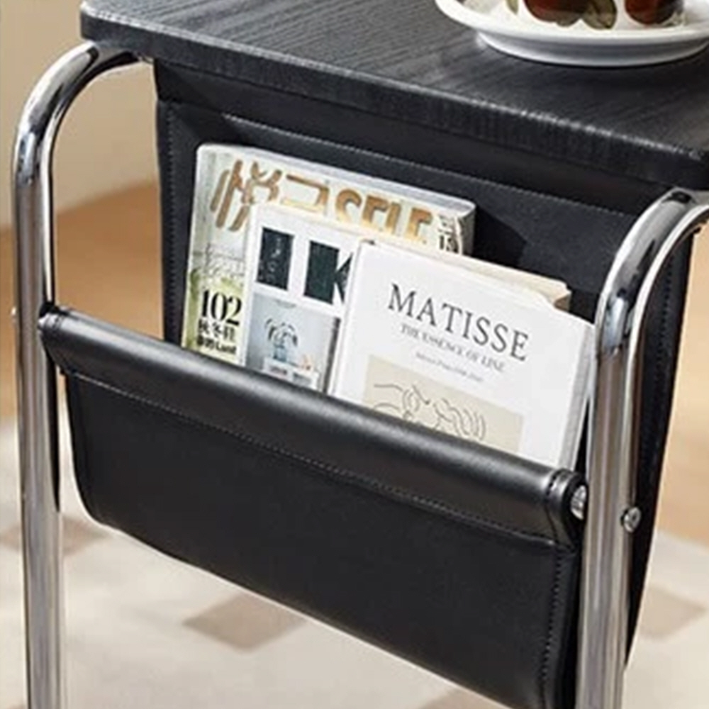 수납강화 바퀴달린 이동식 테이블 슬림 베란다 창가 사이드테이블 블랙