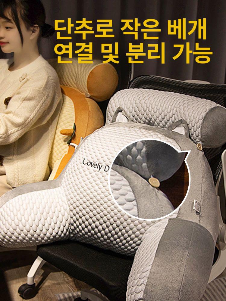 쿨링 허리받침대 등쿠션 아이스 테릴렌 다기능 허리 대왕 냉감 쿠션 - 상세 이미지 3