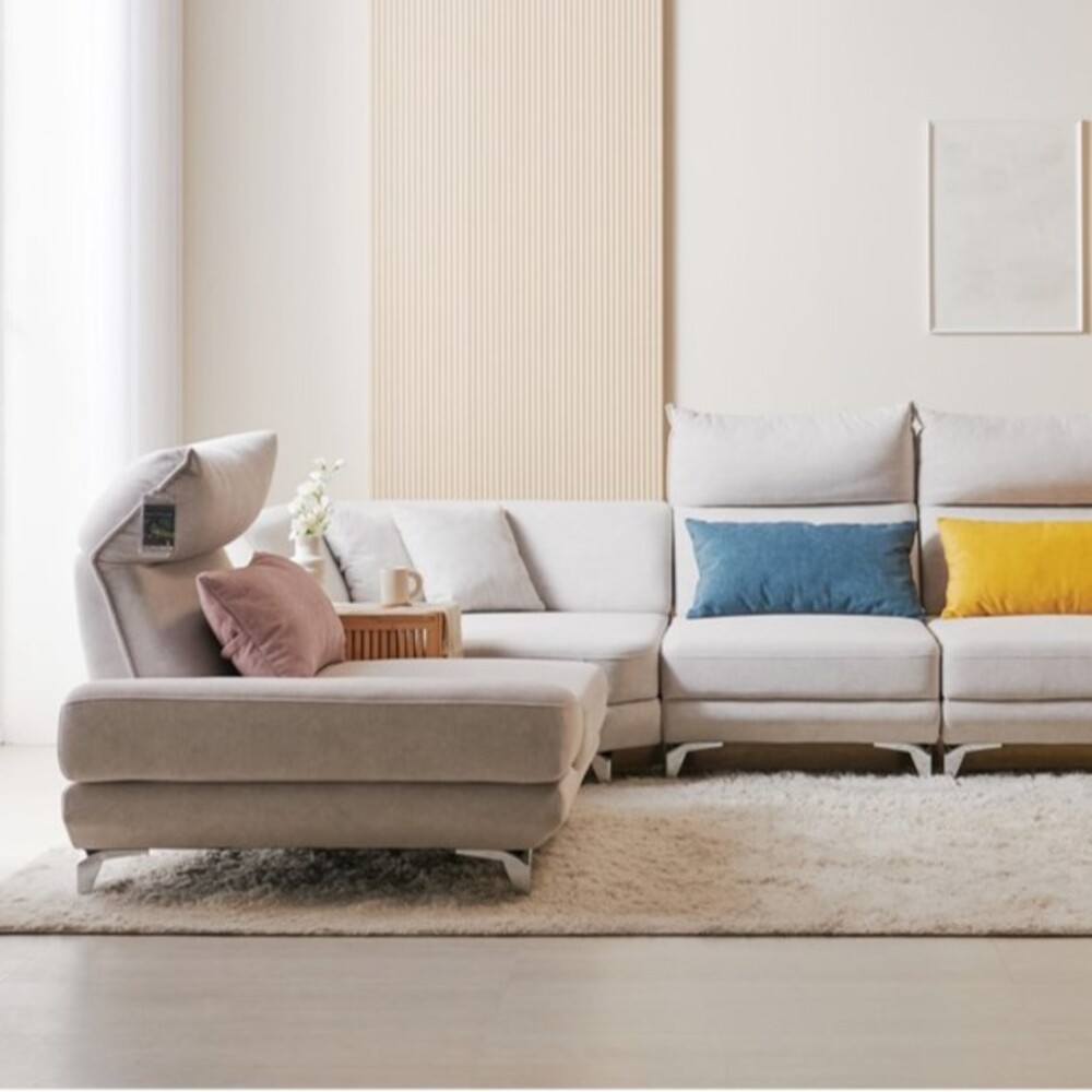 까사홈 조야 패브릭 스윙+헤드무빙 코너형 모듈 소파