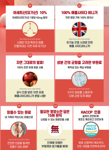 먹기 편한 영국산 애플사이다비니거 자연 애사비 알약 먹는 사과발효식초 효능 60정 이미지 7