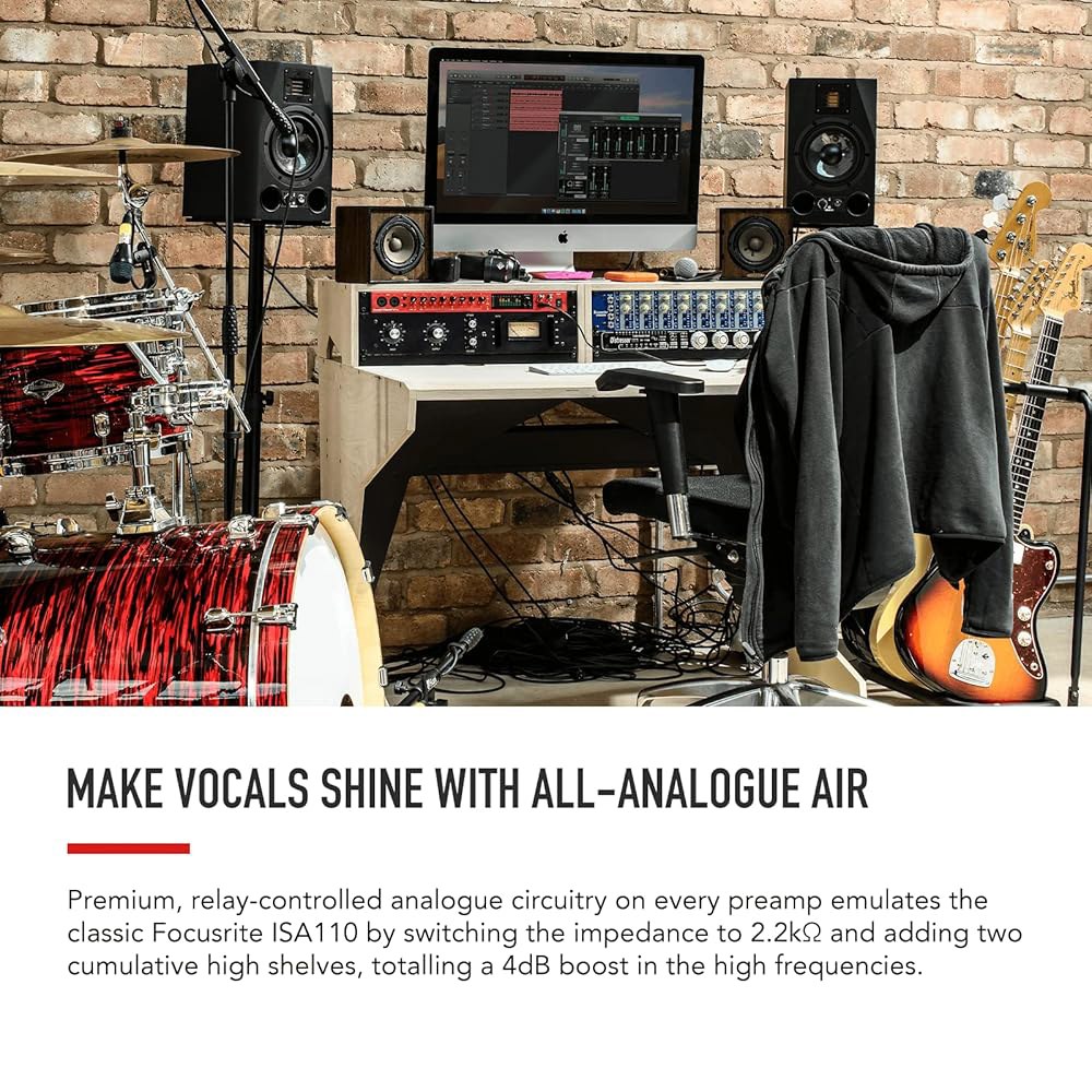 Focusrite Clarett+ 8Pre 스튜디오 등급 18인치/20인치 오디오 인터페이스 - 8개의 고성능, 저소음, 저왜곡 마이크 프리앰프가 정밀한 선명도로 오디오를 캡처합니 - 상세 이미지 3