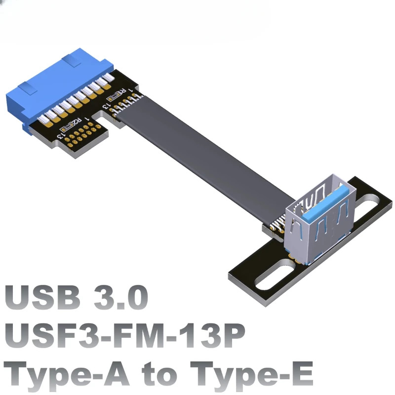 USB3.0 확장 A 전송 파란색 인터페이스 19P/20P 나사 구멍 전면 후면 코너