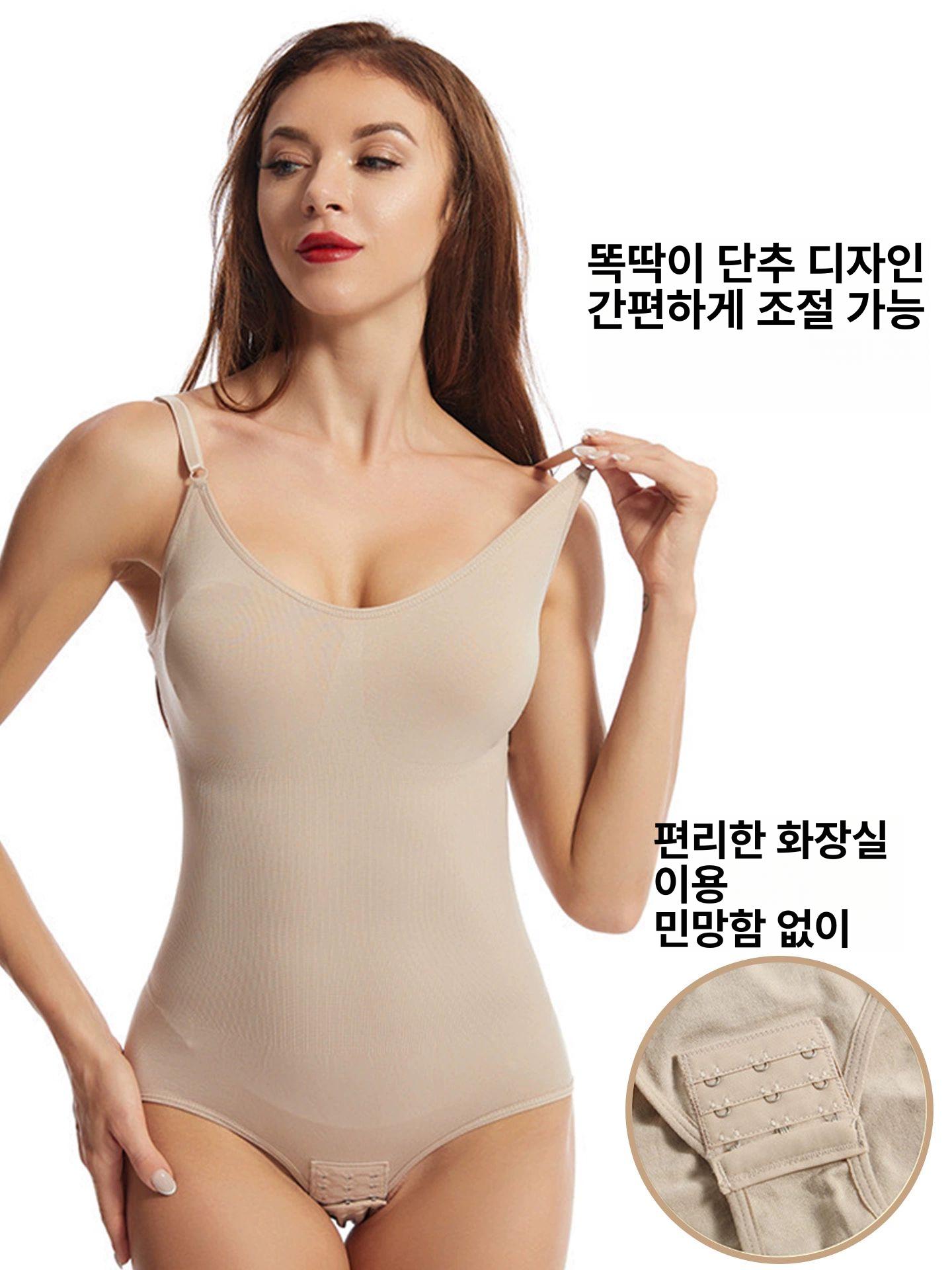 코르셋 밴딩 올인원 속옷 셰이프웨어 민소매 일체형 뱃살보정 흉곽 몸매 교정 속옷 - 상세 이미지 3
