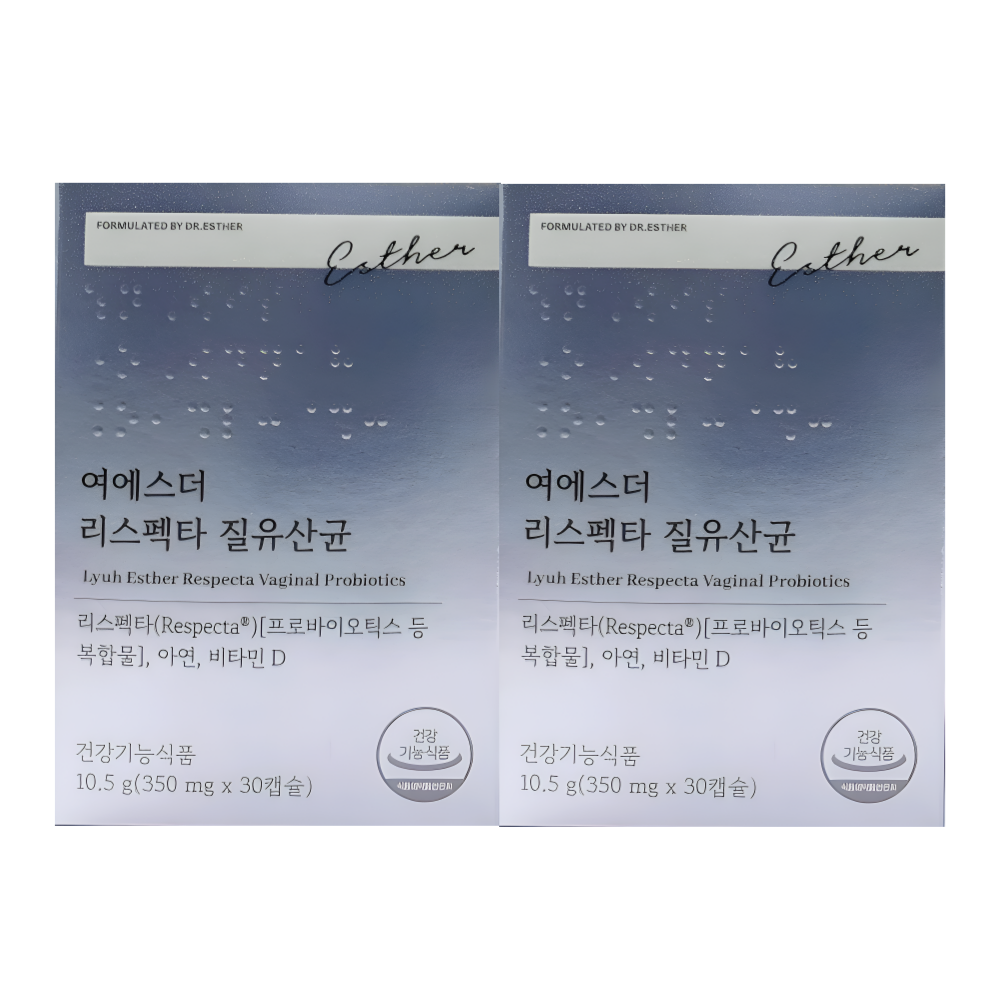 에스더포뮬러 여에스터 리스펙타 질유산균 30캡슐X2박스 - 상품 이미지