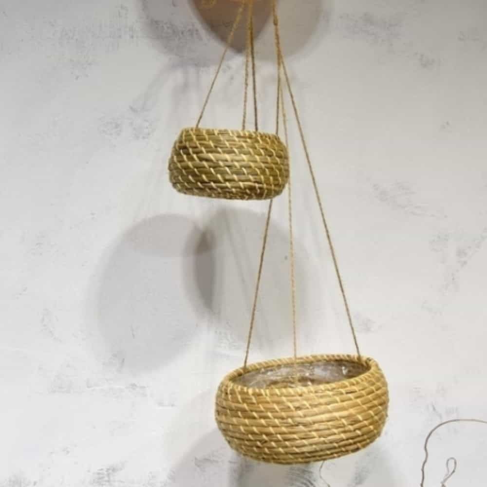 바구니 15x10 23x12cm 꽃장식소품 공중걸이화분 꽃장 - 메인 이미지
