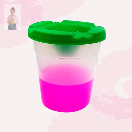 단풍마켓협력사 미술물통 토요 흘림 방지 뚜껑형 튼튼한 플라스틱 물통 페인팅보조도구 학원준비물 수채화도구