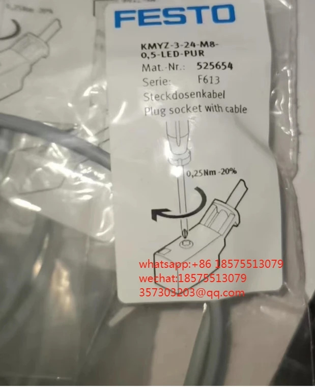 FESTO 525654 케이블 KMYZ-3-24-M8-05-LED-PUR