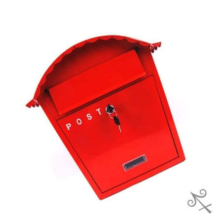 캔캔토토 철제 하우스 우편함 빨강 전원주택우체통 주택우편함 가정용우체통 우편물함 편지함