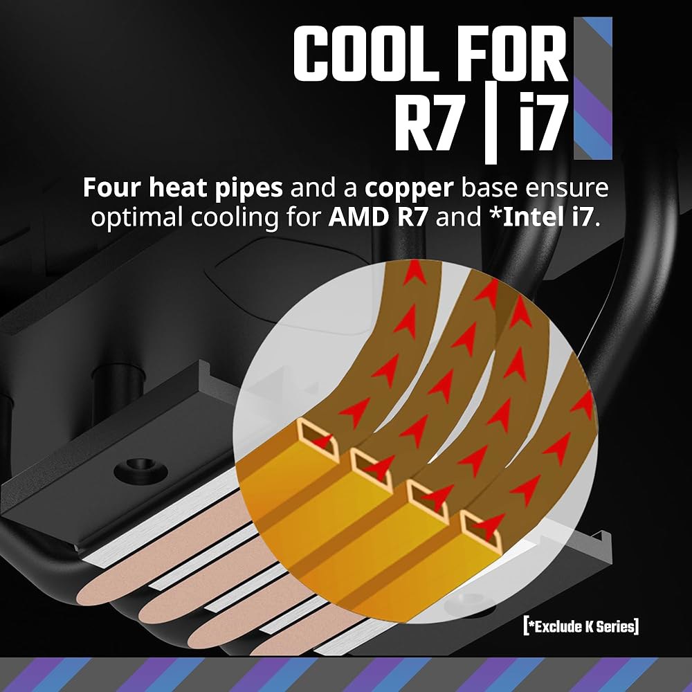Cooler Master 하이퍼 212 블랙 에디션 CPU 에어 쿨러 실렌시오 FP120 팬 아노다이즈드 건메탈 브러쉬드 니켈 핀 4 구리 직접 접촉 열 파이프 AMD Ryzen/ - 상세 이미지 3