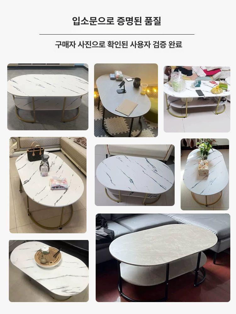 카페 좌식 테이블 인조 대리석 좌탁 거실 쇼파 티테이블 인테리어 - 상세 이미지 5