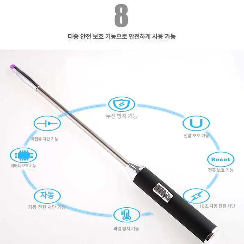 플라즈마라이터 USB 충전식 업소용 화구 점화 토치 케이크 라이터 난로 롱 라이터 - 상세 이미지 3