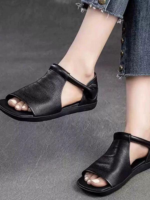 뒷꿈치막힌샌들 뒤꿈치 막혀있는 장마철 임산부 해외여행 블랙 스트랩샌들 - 상세 이미지 2