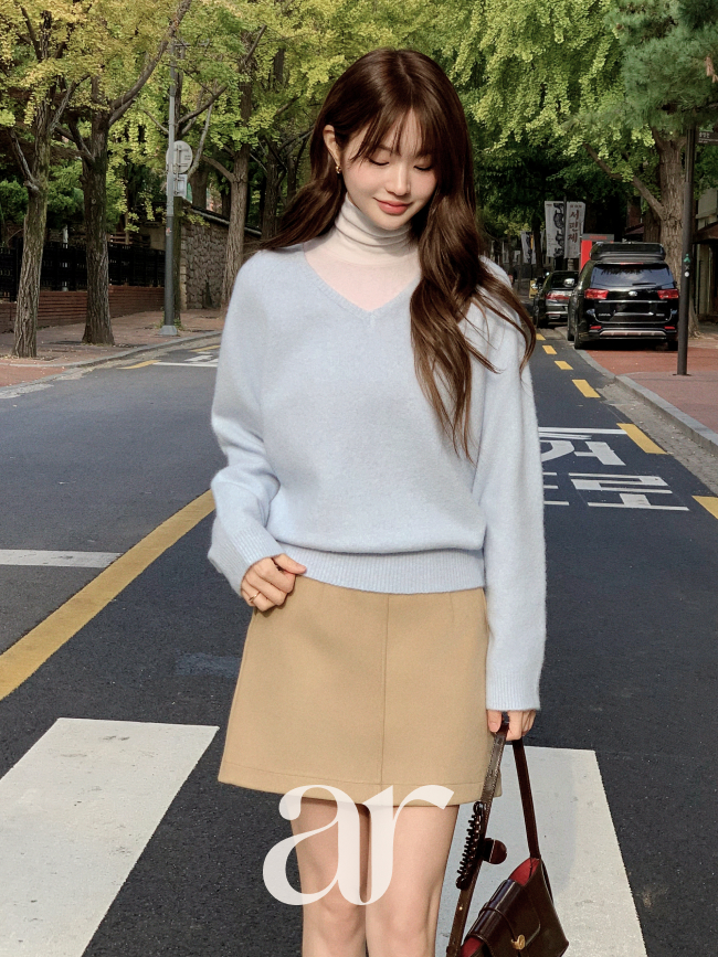 스웨이드 A라인 뒷밴딩 미니 스커트 sk7548 - 상세 이미지 5