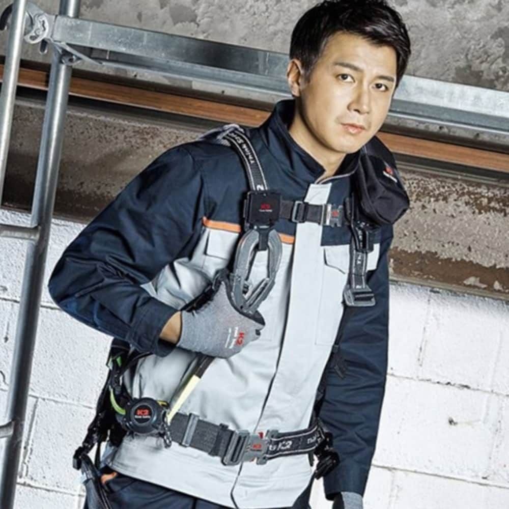 상체식벨트 싱글 브라운 산업용 조임줄 카라비너 - 메인 이미지