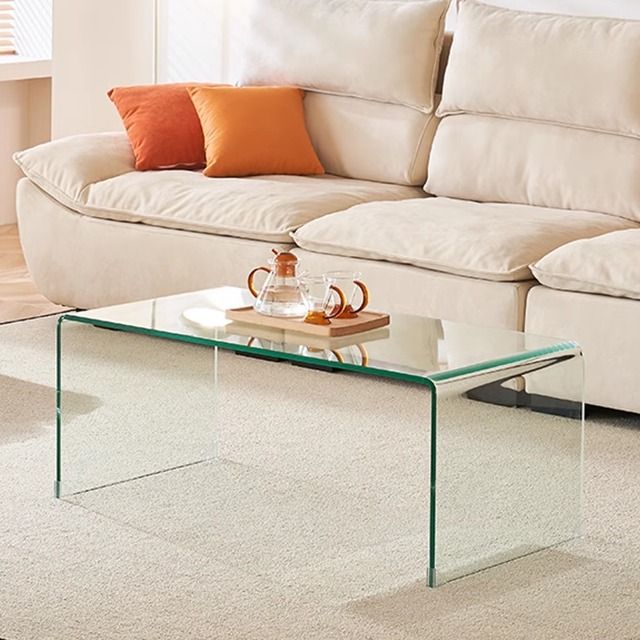 북유럽 커피 좌탁 유리 소파테이블 모던 투명 탁자 투명 60x35x35cm