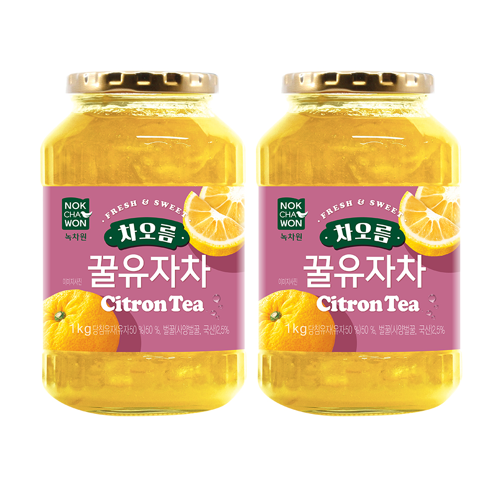 [녹차원]꿀유자차 1KG+1KG 2병