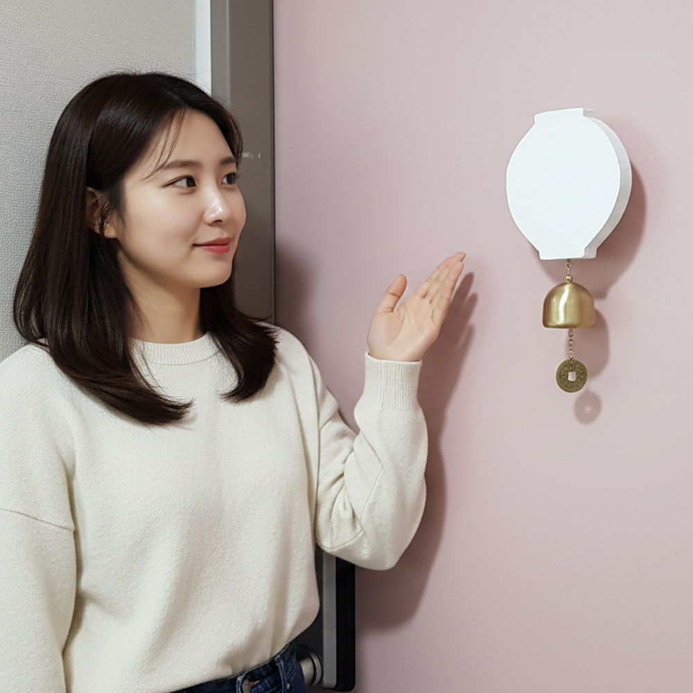 현관종 도어벨 방짜구리 재물운 현관벨 풍경종 달항아리중 - 상품 이미지